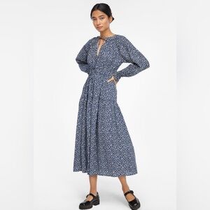 Lacausa Drama Dress with Tiers in Navy Magic Mushrooms